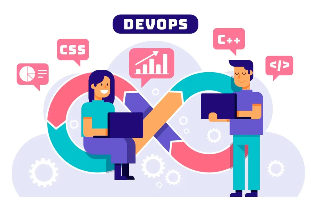DevOps Concept Flat Design Illustration