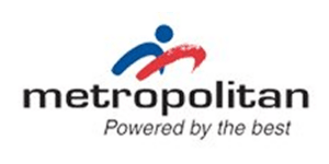 Official logo for Metropolitan Technologies featuring a blue and red abstract icon and the slogan Powered by the best.
