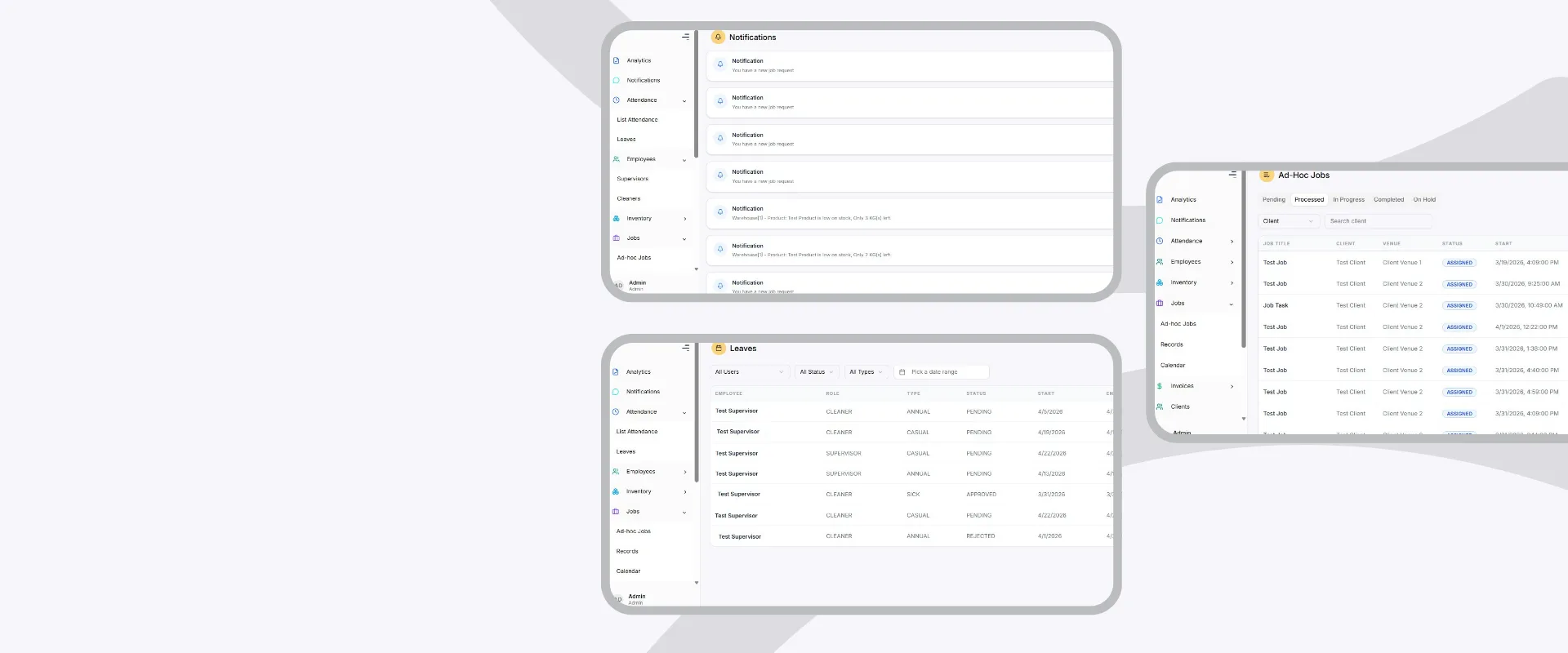 Cleaning Management Solution Screenshot