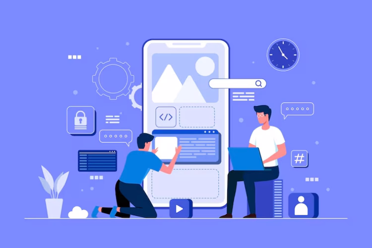 App Development Collaboration Illustration