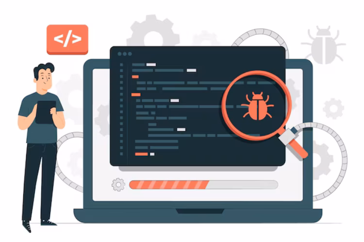 Software Tester Concept Illustration – Quality Assurance and Bug Detection